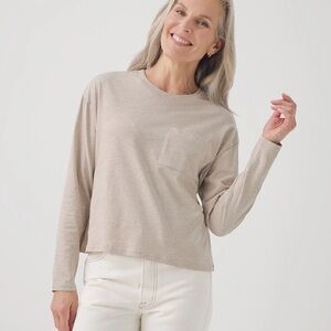 Pact Women's Long Sleeve Tee - Oatmeal M